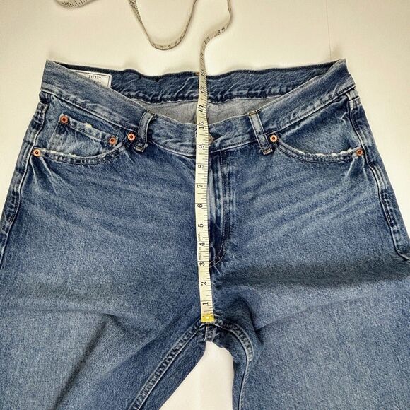 Gap Low Rise Stride Jeans Medium Blue Wash Wide Straight Leg Relaxed Denim sz 31 - Picture 6 of 12